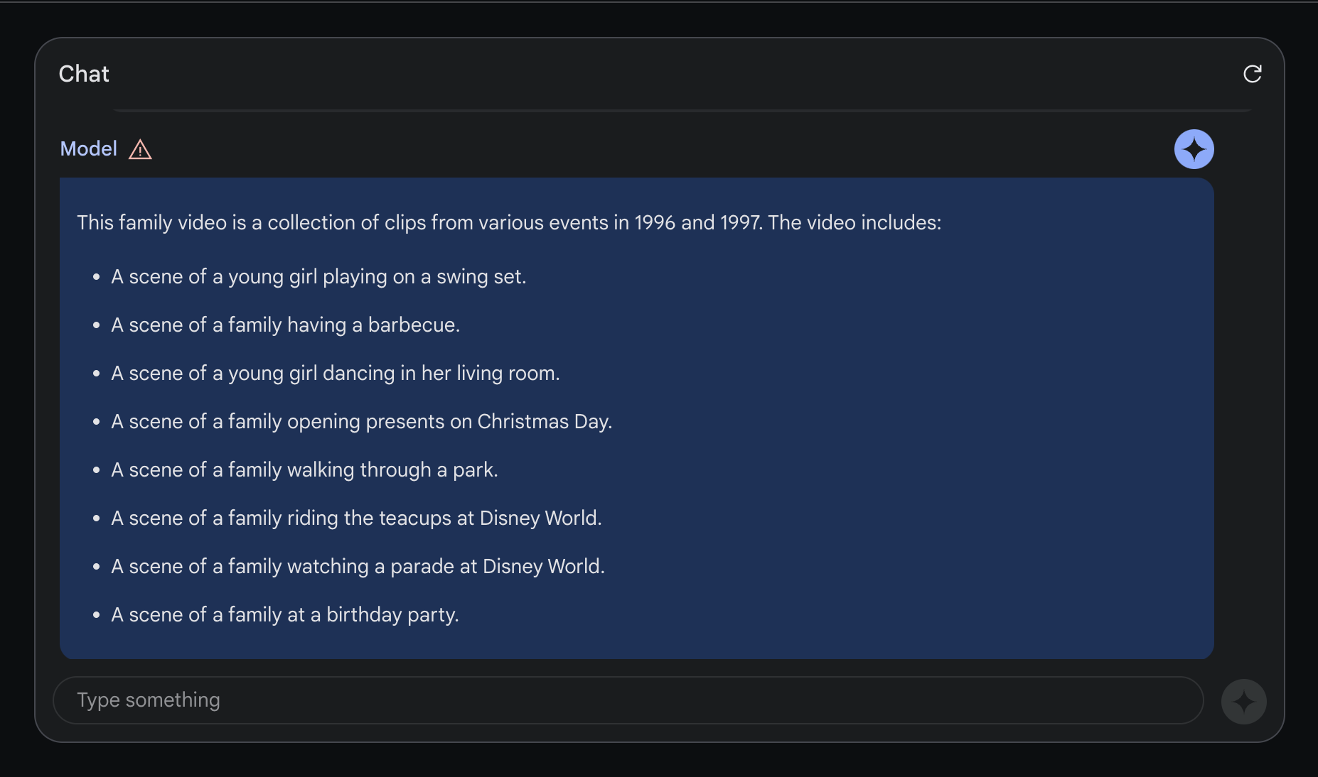 Gemini summarizes a family video